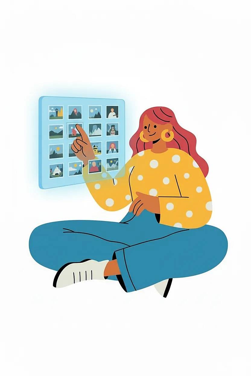 Polaroid style picker with presets